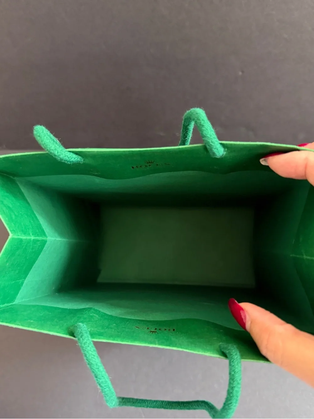 ROLEX Green Luxury Gift Bag with Gold Crown Logo